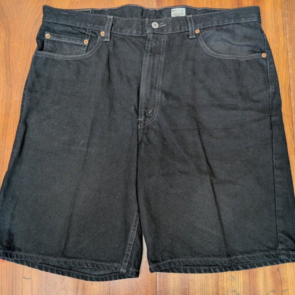 Vintage Levis 550 Dark Black Denim Shorts Men’s 38 x 10 Made USA Relaxed Fit